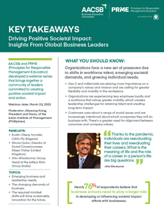 Key Takeaways: Driving Positive Societal Change: Insights From Global Business Leaders first page